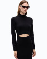 Long wool-blend dress with cut-out -  | Pinko