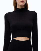 Long wool-blend dress with cut-out -  | Pinko