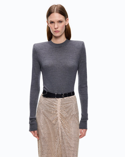 Maglia in lana merino con spalline rimovibili