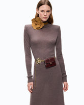 Long turtleneck dress in merino wool -  | Pinko