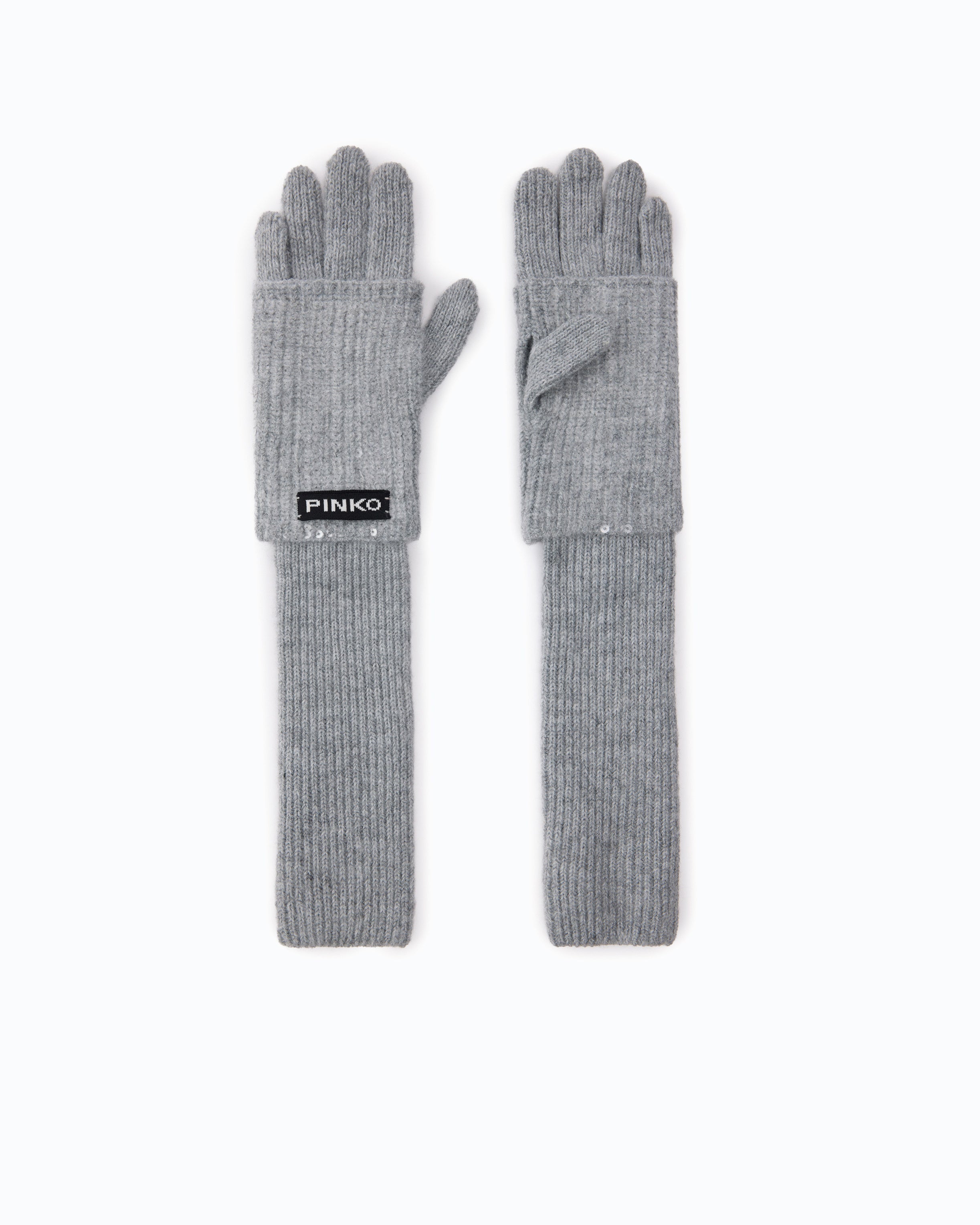 Handschuhe mit Pailletten und PINKO-Logo