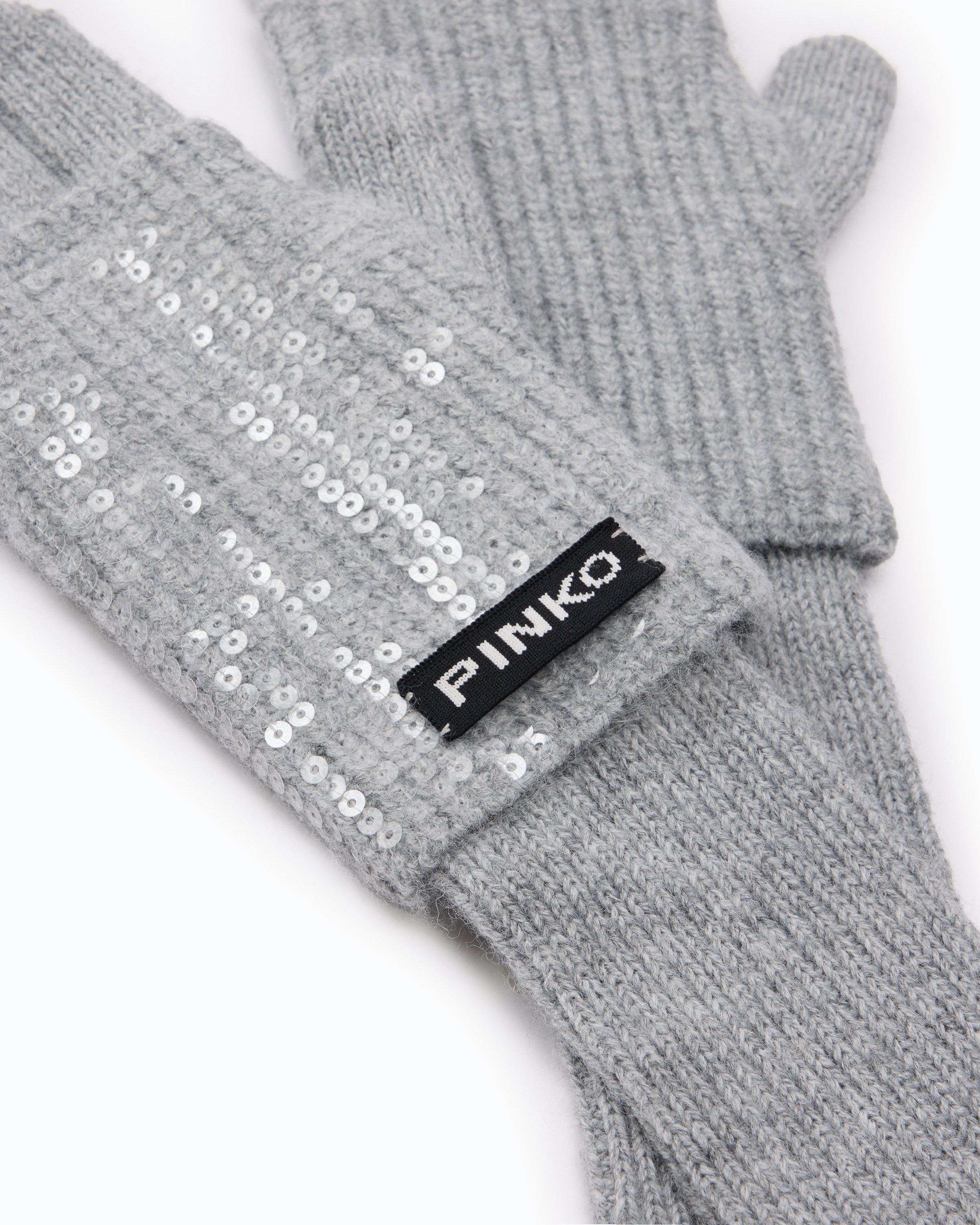 Handschuhe mit Pailletten und PINKO-Logo