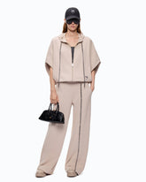 Pantaloni wide leg con coulisse e catena