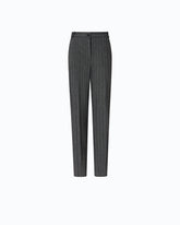 Pantaloni a sigaretta gessati in misto lana stretch -  | Pinko