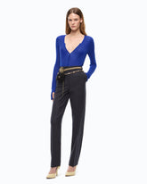 Pantaloni a sigaretta in misto lana stretch