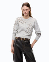Pullover in einem Mix aus Wolle und Alpaka mit Schmuckmuster - Grau | Pinko