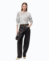 Pullover in einem Mix aus Wolle und Alpaka mit Schmuckmuster - Grau | Pinko