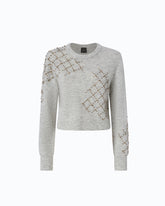 Pullover in einem Mix aus Wolle und Alpaka mit Schmuckmuster - Grau | Pinko