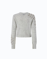 Pullover in einem Mix aus Wolle und Alpaka mit Schmuckmuster - Grau | Pinko
