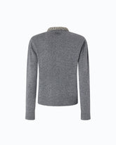 Cardigan con collo gioiello - Grigio | Pinko