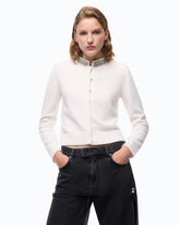 Cardigan mit Schmuckkragen - Weiß | Pinko