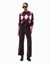 Pullover aus Wolle und Kaschmir mit Rauten - Multicolor Bordeaux-Rosa | Pinko
