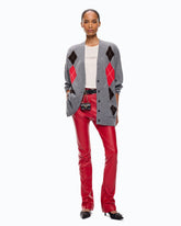 Cardigan in lana e cashmere a rombi