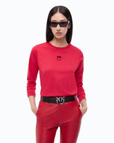 Maglia con logo Love Birds - Rosso | Pinko
