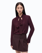 Blusa con collo a fusciacca - Bordeaux | Pinko
