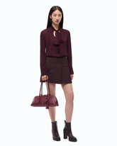 Blusa con collo a fusciacca - Bordeaux | Pinko