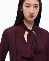 Blusa con collo a fusciacca - Bordeaux | Pinko