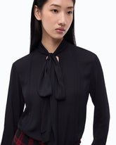 Bluse mit Schärpenkragen - Schwarz | Pinko