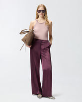 Top de canalé con bordados de pedrería - Rojo | Pinko