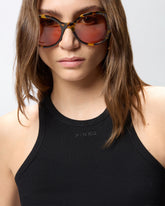 Débardeur en maille côtelée à logo PINKO -  | Pinko