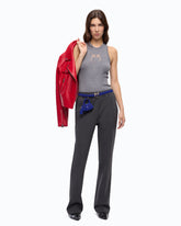 Geripptes Top mit transparentem Logo Love Birds -  | Pinko