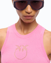 Top côtelé avec logo Love Birds transparent -  | Pinko