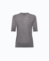 T-shirt à manches mi-longues avec bords effilochés -  | Pinko