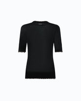 T-shirt à manches mi-longues avec bords effilochés -  | Pinko