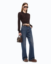 Cardigan cropped con colletto a polo