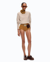 Shorts in misto lana full strass