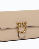 Baby Love Bag One Slouchy crossbody bag in new biker leather - Beige | Pinko