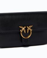 Baby Love Bag One Slouchy crossbody bag in new biker leather - Black | Pinko