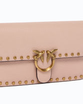 Baby Love Bag One Slouchy crossbody bag in leather with studs - Pink | Pinko