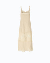 Midi slip dress with lace bands -  | Pinko