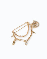 Spilla gioiello con doppia catena e charm -  | Pinko