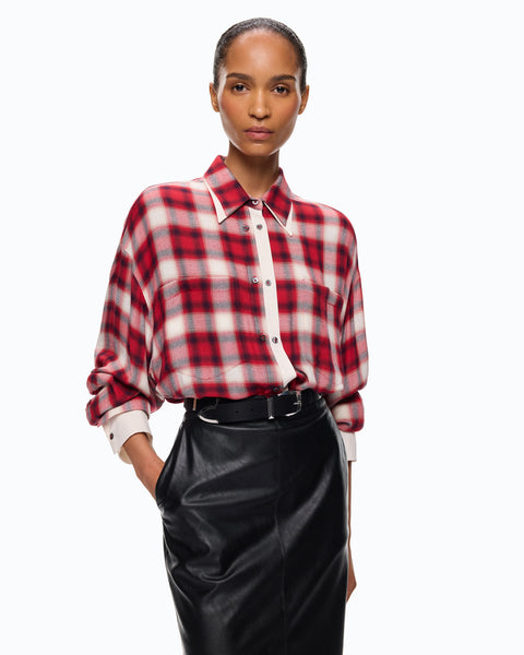 Camicia over con motivo check
