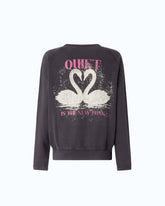 Felpa stampa cigni Quiet Is The New Punk -  | Pinko