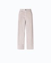 Pantaloni cropped in velluto con cintura in pelle -  | Pinko