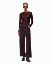 Cropped-Hose aus Samt mit Gürtel aus Leder -  | Pinko