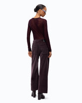 Cropped-Hose aus Samt mit Gürtel aus Leder -  | Pinko