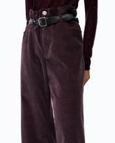 Cropped-Hose aus Samt mit Gürtel aus Leder -  | Pinko