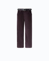 Cropped-Hose aus Samt mit Gürtel aus Leder -  | Pinko