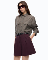Overshirt cropped in misto lana a quadri -  | Pinko