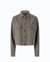 Overshirt cropped in misto lana a quadri -  | Pinko