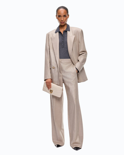 Pantalone palazzo in misto lana metal