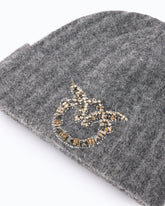Cappello beanie in lana con logo Love Birds gioiello - Grigio Scuro | Pinko