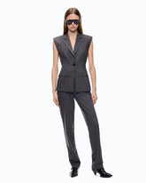 Pinstriped wool-blend vest -  | Pinko