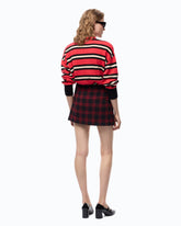 Wrap mini skirt with check pattern -  | Pinko