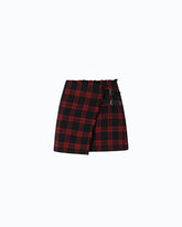 Wrap mini skirt with check pattern -  | Pinko
