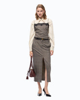 Gonna longuette in lana check
